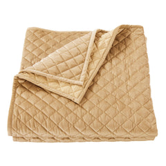 Velvet Diamond Quilt, Twin, Gold, 1PC
