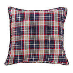 Blue Plaid Euro Sham, 27" x 27", 1PC