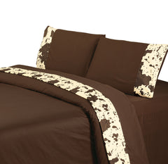 350TC Cowhide Sheet Set, Queen, Chocolate, 4PC