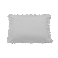 Lily Washed Linen Ruffled Pillow Sham, 21" x 34", Gray, 1PC