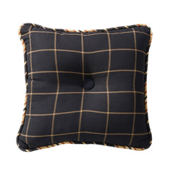 Ashbury Black & Tan Windowpane Tufted Throw Pillow, 18" x 18", 1PC