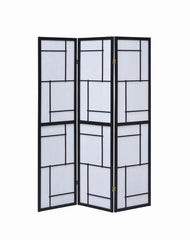 Damis - 3-Panel Room Divider Folding Shoji Screen - Black