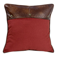 Ruidoso Red Leather & Concho Euro Sham, 27" x 27", 1PC