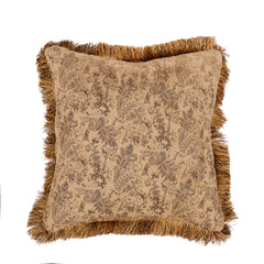 Small Paisley with Fringe, 18" x 18", Light Tan