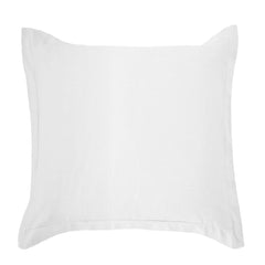 Luna Washed Linen Tailored Euro Sham, 27" x 27", White, 1PC