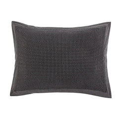 Stonewashed Cotton Waffle Weave Pillow Sham Set, 21" x 27", Slate, 2PC