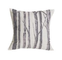 Printed Branches Cream & Gray Throw Pillow, 18" x 18", 1PC