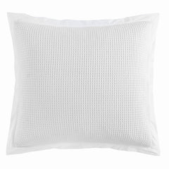 Stonewashed Cotton Waffle Weave Euro Sham, 27" x 27", White, 1PC