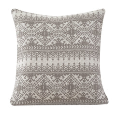 Fair Isle Knit Euro Sham, 26" x 26", Taupe, 1PC