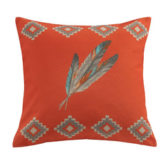 Feather Indoor/Outdoor Pillow, 20" x 20", Orange, 1PC, 2 MOQ