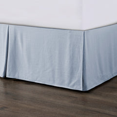 Hera Washed Linen Tailored Bed Skirt, King, Light Blue, 1PC