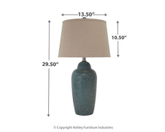 Saher - Green - Ceramic Table Lamp - Earthy Ceramic