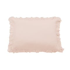 Lily Washed Linen Ruffled Pillow Sham, 21" x 34", Blush, 1PC