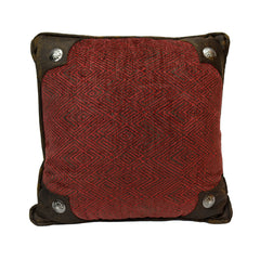 Wilderness Ridge Concho Red Chenille Pillow, 18" x 18", 1PC