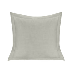 Luna Single Flanged Washed Linen Pillow, 20" x 20", Light Gray, 1PC