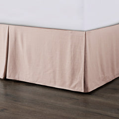 Hera Washed Linen Tailored Bed Skirt, King, Blush, 1PC