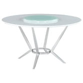 Abby - Round Lazy Susan Dining Table - White High Gloss