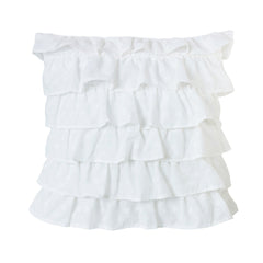 Salado Tiered Ruffled Eyelet Pillow, 18" x 18", 1PC