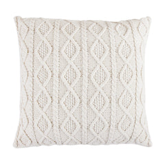 Cable Knit Soft Diamond Euro Sham, 26" x 26", Cream, 1PC