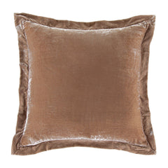 Stella Faux Silk Velvet Flanged Euro Sham, 27" x 27", Dusty Rose, 1PC