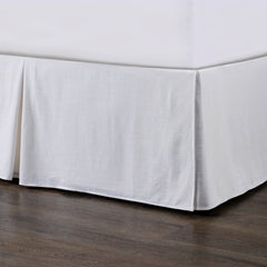 Hera Washed Linen Tailored Bed Skirt, Queen, White, 1PC
