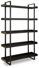 Kevmart - Grayish Brown / Black - Bookcase