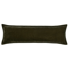 Stella Faux Silk Velvet Long Lumbar Pillow, 14" x 42", Fern Green, 1PC