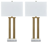 Coopermen - Gold Finish / White - Metal Table Lamp (Set of 2)