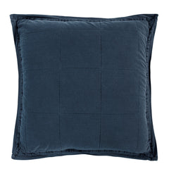 Stonewashed Cotton Canvas Euro Sham, 27" x 27", Denim, 1PC