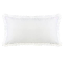 Charlotte Extra Long Off-White Lace Trim Pillow, 21" x 34", 1PC