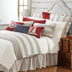 Prescott Duvet Cover Set, Super Queen, Navy, 4PC