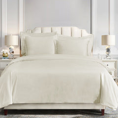 Velvet Duvet Cover Set, Super Queen, Cream, 3PC