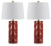 Jacemour - Burnt Umber - Ceramic Table Lamp (Set of 2)
