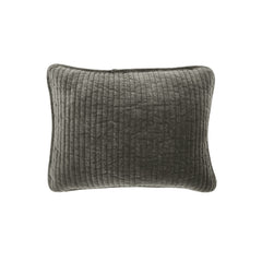 Stonewashed Cotton Velvet Boudoir Pillow, 12" x 16", Gray, 1PC