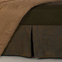 Chocolate Brown Faux Leather Bed Skirt, Twin, 1PC