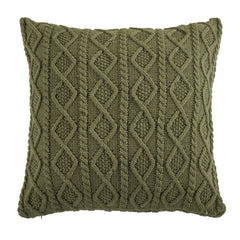 Cable Knit Soft Diamond Euro Sham, 26" x 26", Sage Green, 1PC