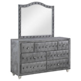 Deanna - 7-Drawer Upholstered Dresser With Mirror