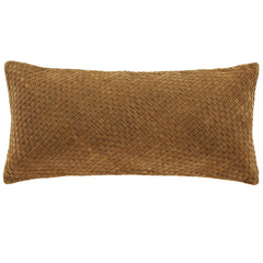 Woven Suede Lumbar Pillow, 14" x 30", Brown, 1PC