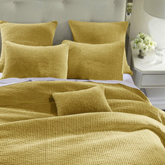 Stonewashed Cotton Velvet Quilt Set, Full/Queen, Tuscan, 3PC
