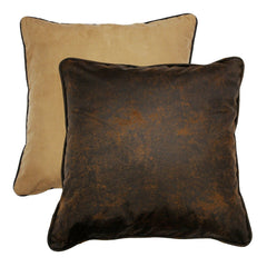 Barbwire Faux Suede Reversible Euro Sham, 27" x 27", Dark Tan, 1PC
