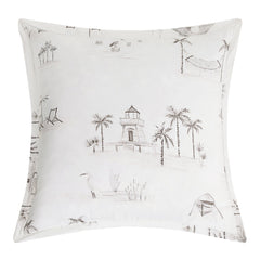 Seaside Lyocell Euro Sham, 27" x 27", Taupe, 1PC