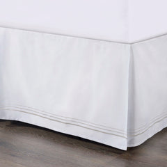 Embroidered Border Bed Skirt, Queen, White, 1PC