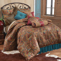 San Angelo Comforter Set, Super King, Teal, 4PC