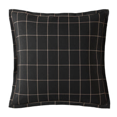 Windowpane Plaid Euro Sham, 27" x 27", Black, 1PC