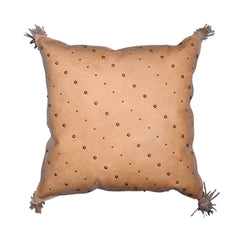 Genuine Leather Hide Tasseled Throw Pillow, 20" x 20", 1PC