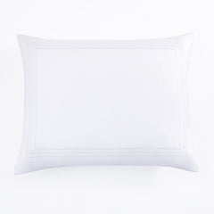 Embroidered Border Pillow Sham, 20" x 30", White, 2PC