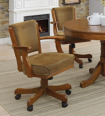 Mitchell - Upholstered Swivel Dining And Game Chair - Amber
