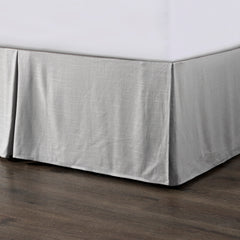 Hera Washed Linen Tailored Bed Skirt, Queen, Light Gray, 1PC