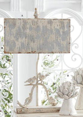 27" Lamp with Metal Birds, Light Blue Rectangle Shade
