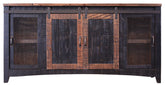 Pueblo Black - TV Stand / Console / Wall Unit - Black / Medium Brown